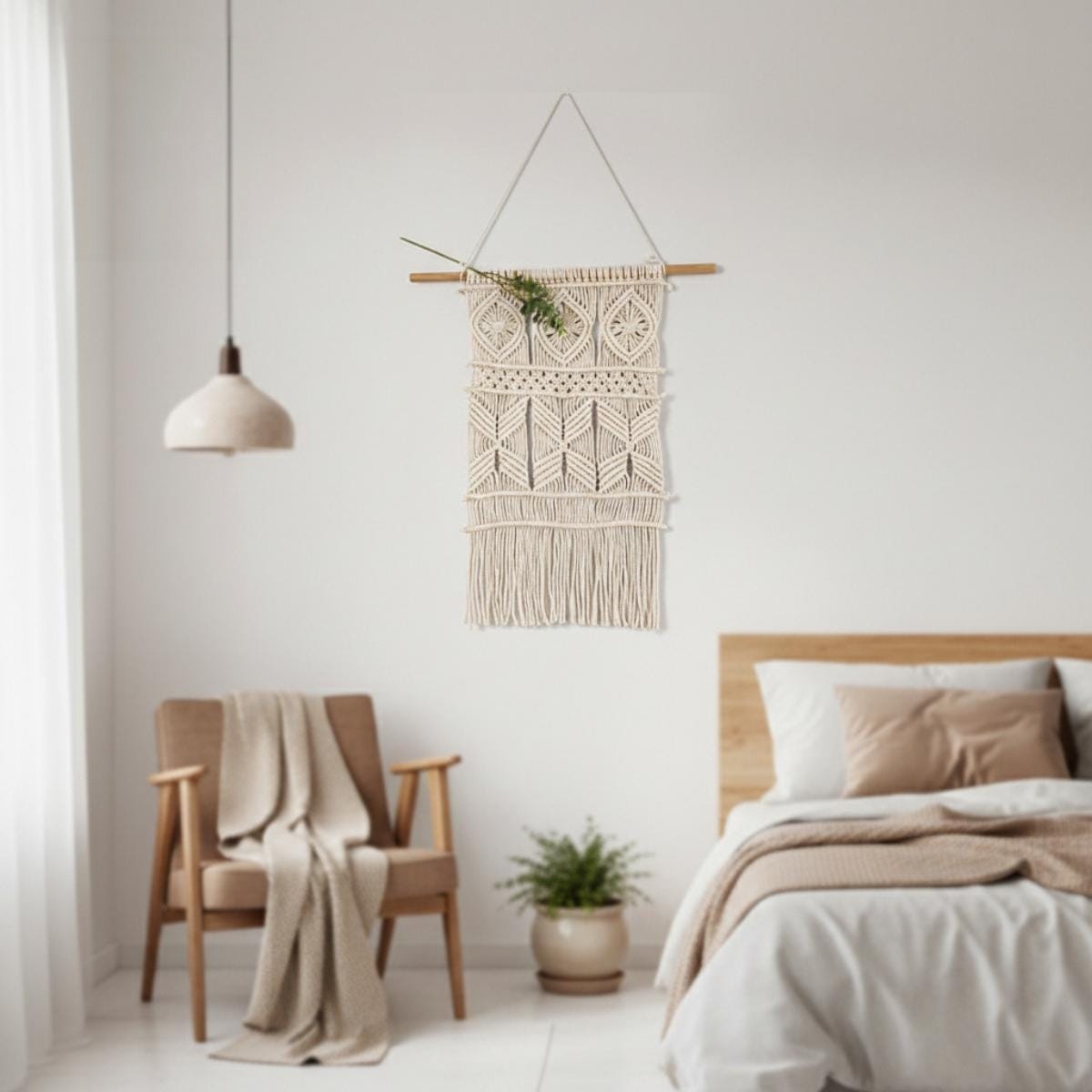 Diamond Tassel Macrame Wall Hanging