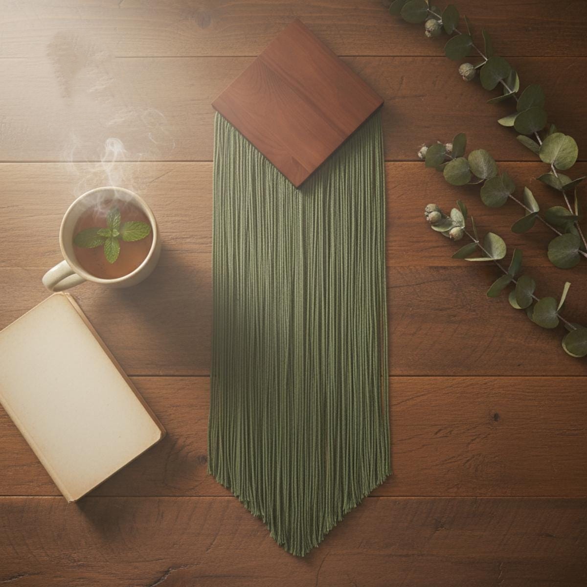 Green Fiber Wall Hanging
