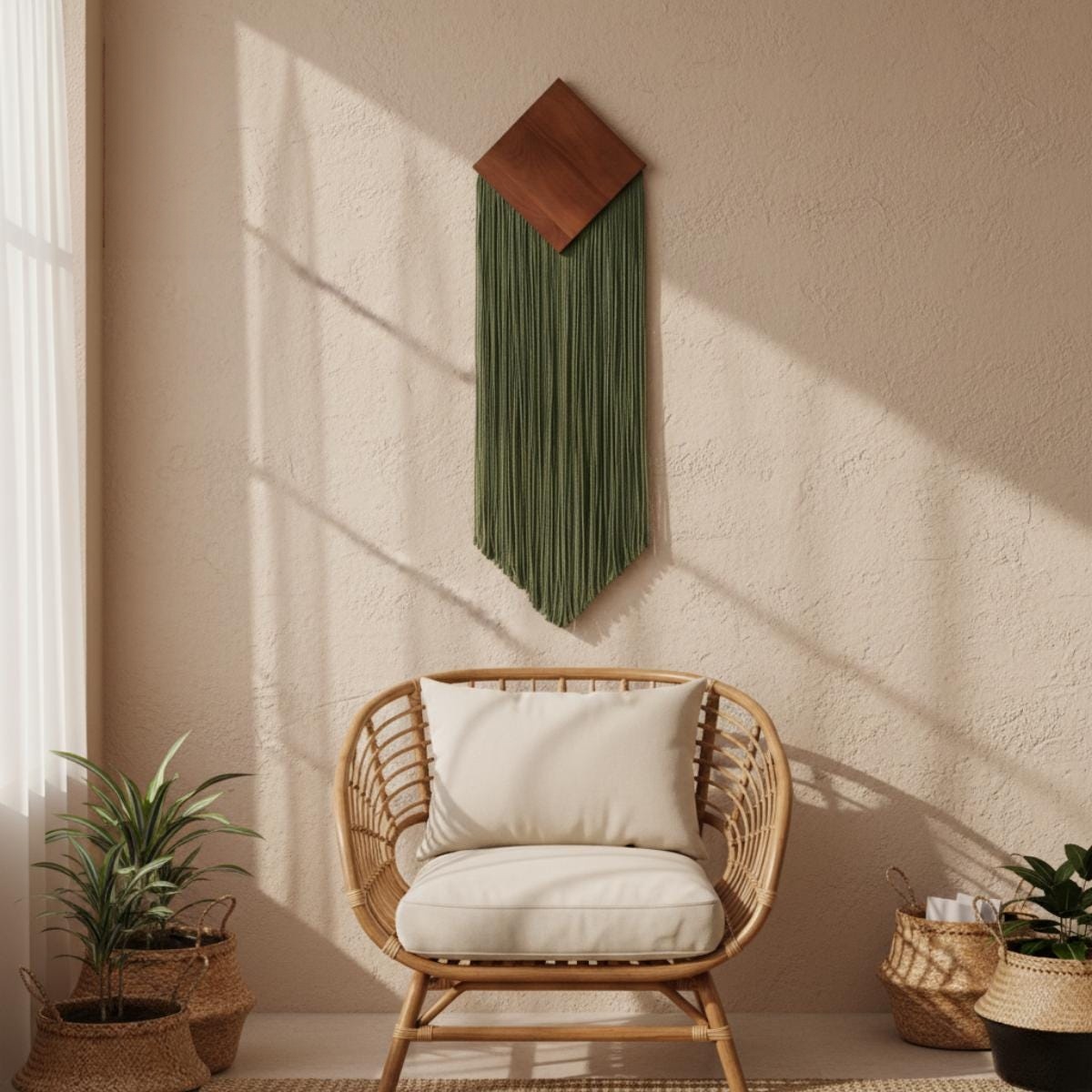 Green Fiber Wall Hanging - Image 4