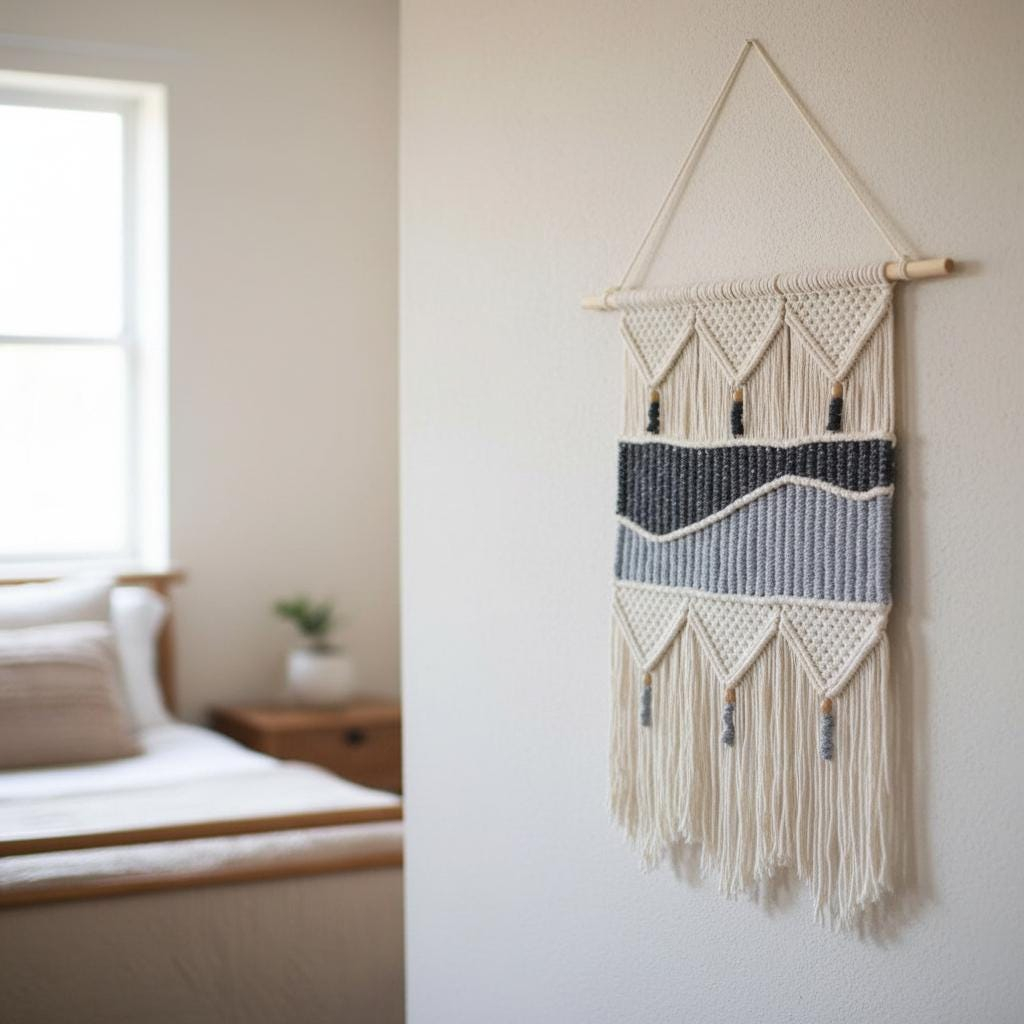 Blue Wave Macrame Wall Hanging