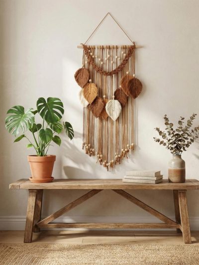 Colorful Leaf Macrame Wall Hanging