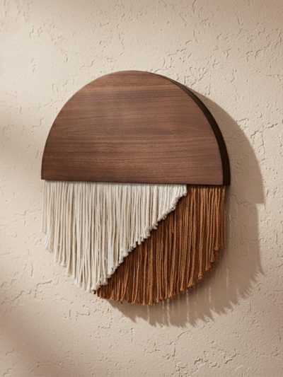 Round Wood Fiber Wall Hanging