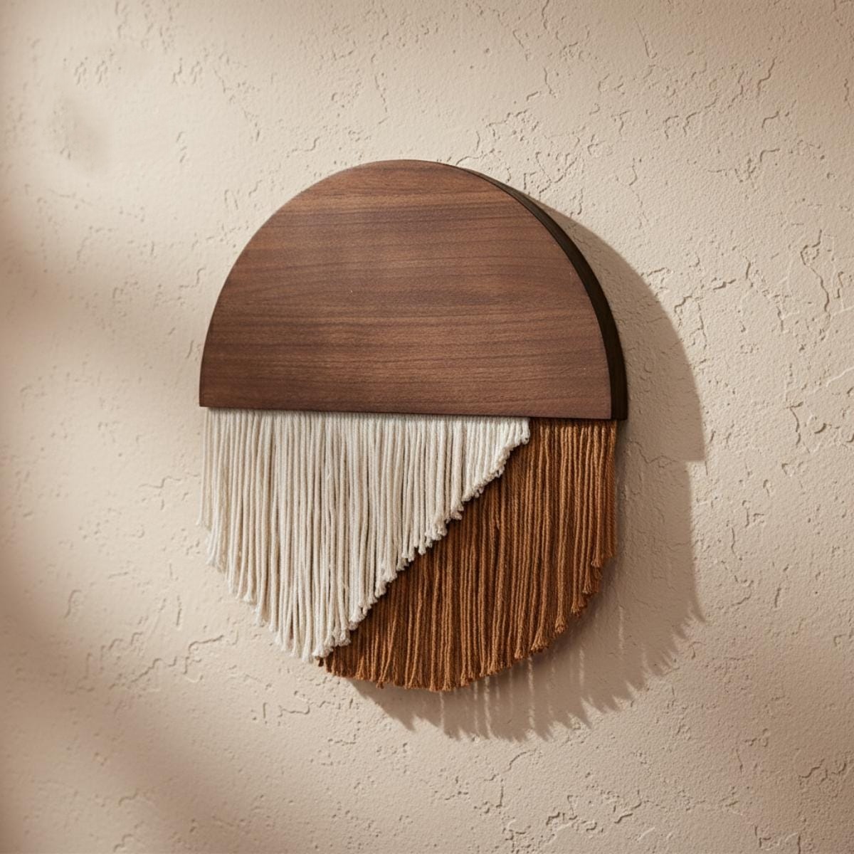 Round Wood Fiber Wall Hanging