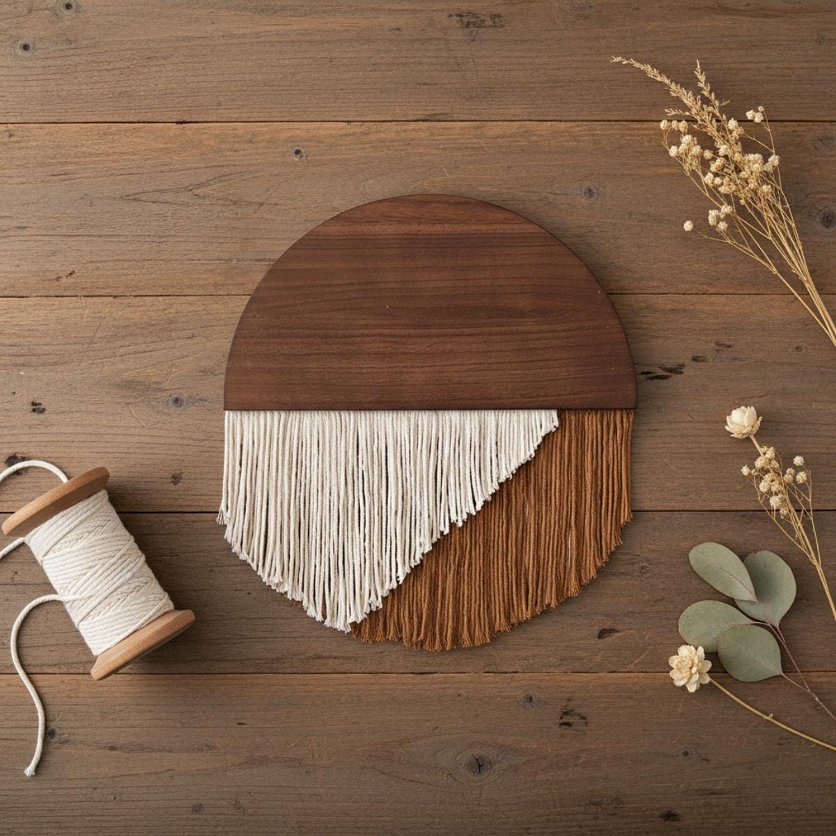Round Wood Fiber Wall Hanging - Image 2