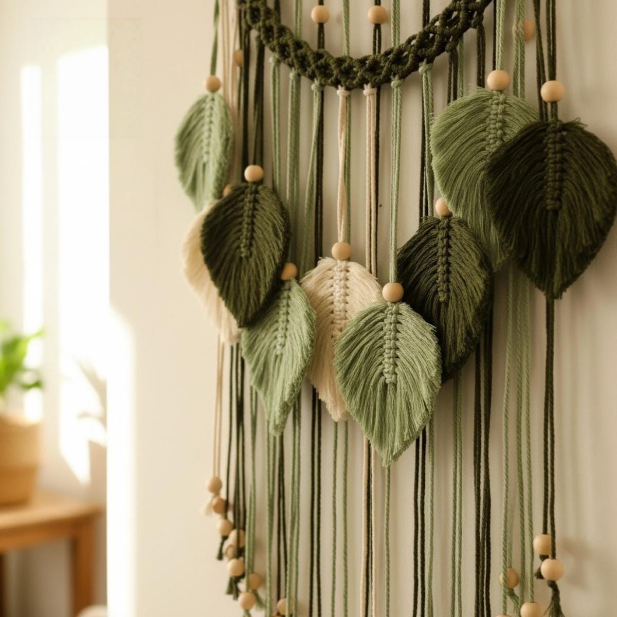 Leaf-Shaped Tassel Tapestry - Image 2