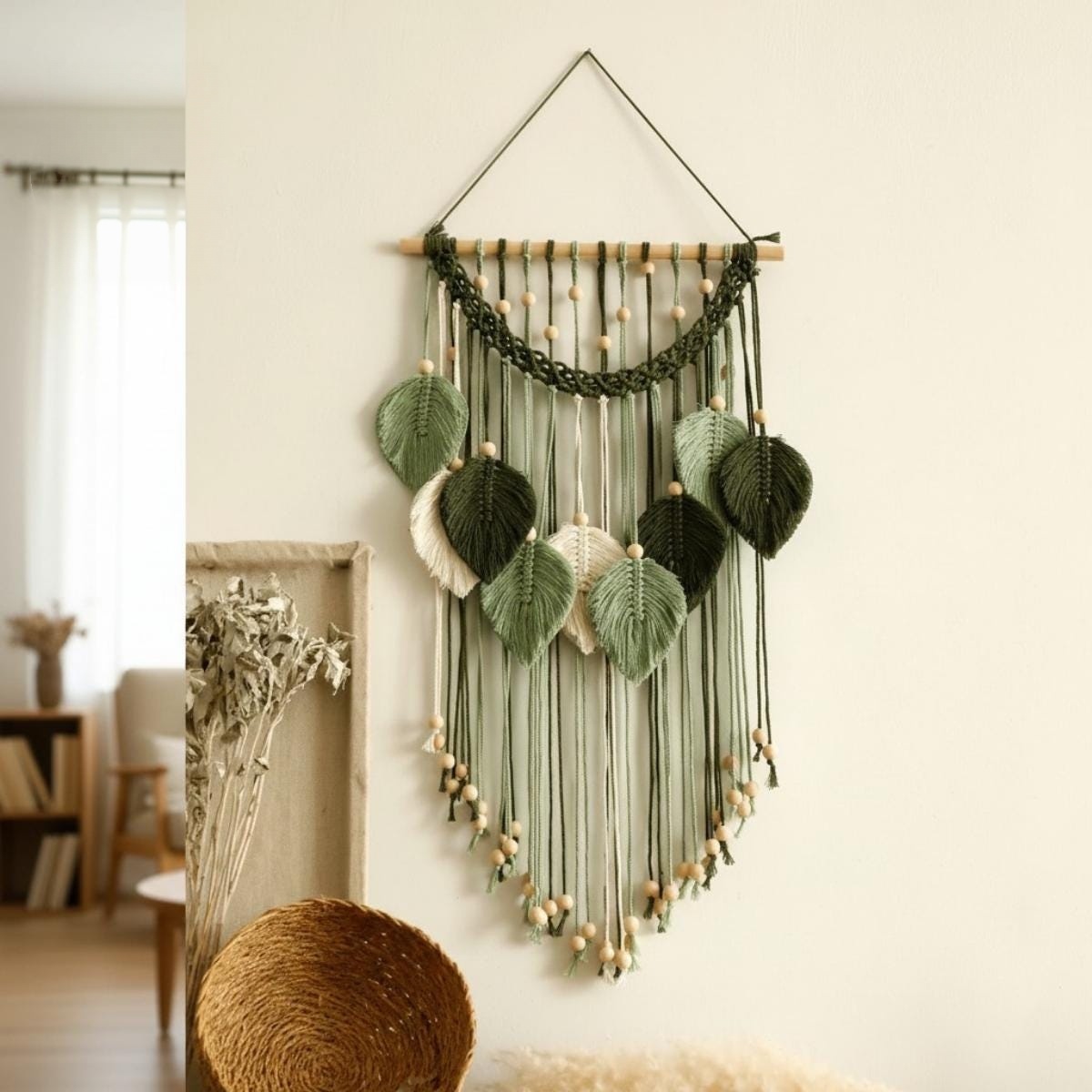Leaf-Shaped Tassel Tapestry - Image 4